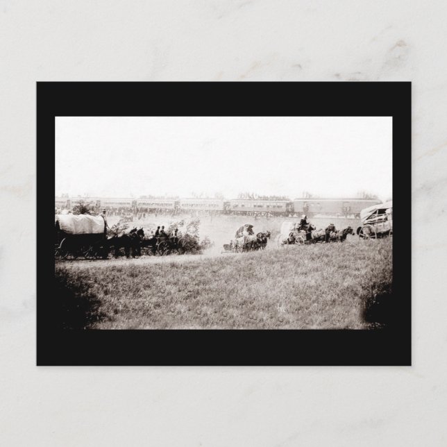 Vintage Wagon Train Postcard (Front)