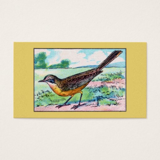 Customizable Vintage Wagtail Bird Print Business Card Templates