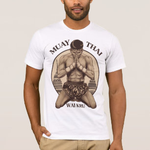 Vintage Wai Kru T-Shirt Retro Muay Thai Art Deco