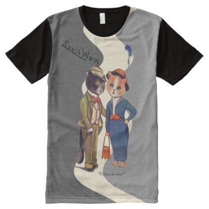 Vintage Wain Cat Couple Art All-Over-Print Shirt