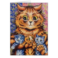 Vintage Wain Mother and Kittens Card