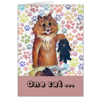 Vintage Wain One Cat Leads to Another Cat Art Card