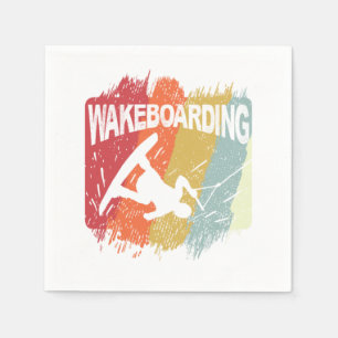 Vintage Wakeboarding Retro Wakeboarder Napkins
