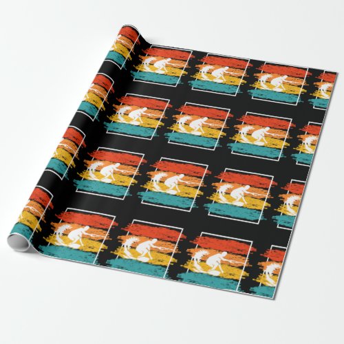 Vintage Wakeboarding Wakesurfing Wakesurfer Wrapping Paper