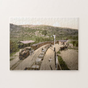 Vintage Wales Railway & carriages, Festinog c1900 Jigsaw Puzzle