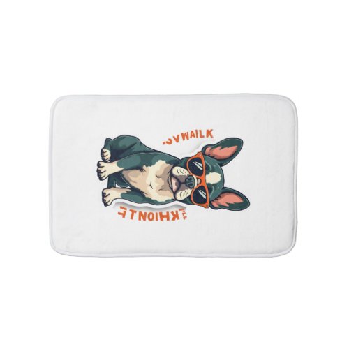 Vintage Walk Ill Think About It French Bulldog Fun Bath Mat