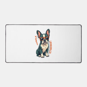 Vintage Walk Ill Think About It French Bulldog Fun Desk Mat