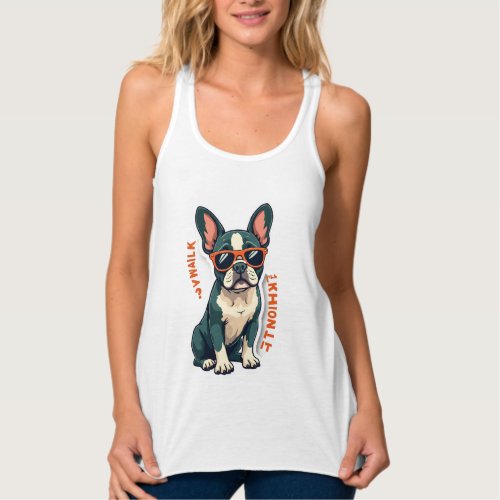 Vintage Walk Ill Think About It French Bulldog Fun Tank Top