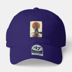 Vintage Walking Figure Sunset Reflection Vector Ar 47 Brand Hat