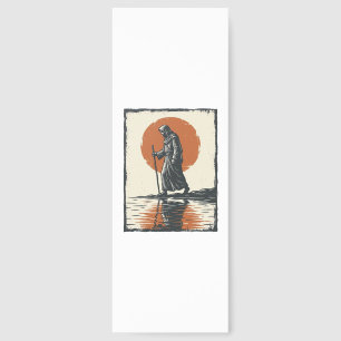 Vintage Walking Figure Sunset Reflection Vector Ar Bookmarks
