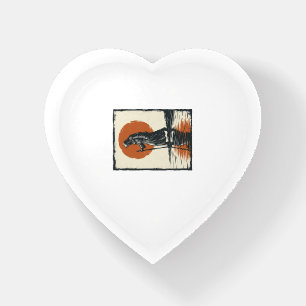Vintage Walking Figure Sunset Reflection Vector Ar Paperweight