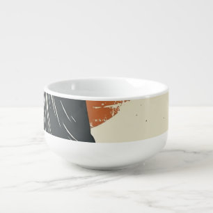 Vintage Walking Figure Sunset Reflection Vector Ar Soup Mug