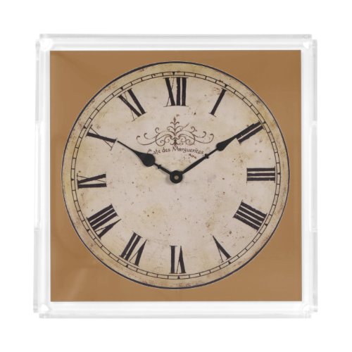 Vintage Wall Clock Acrylic Tray