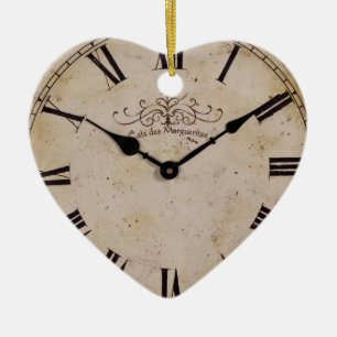 Vintage Wall Clock Ceramic Ornament