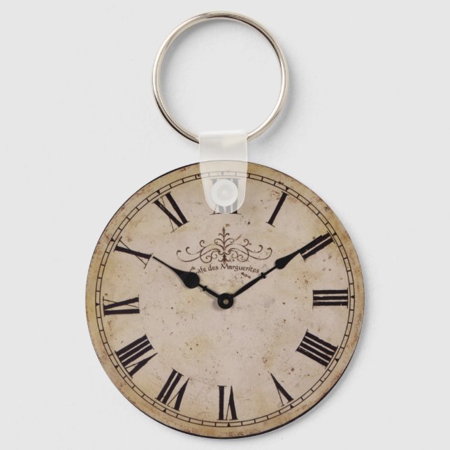 Vintage Wall Clock Keychain (Front)