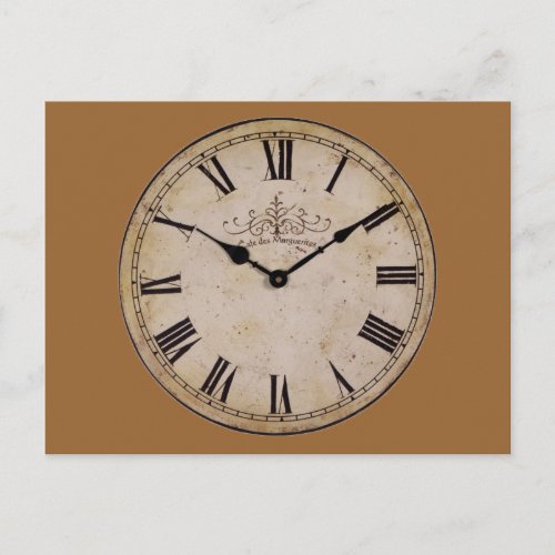 Vintage Wall Clock Postcard