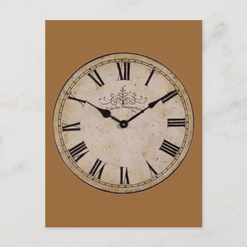 Vintage Wall Clock Postcard