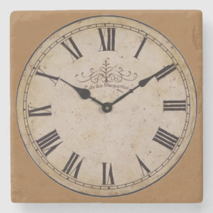Vintage Wall Clock Stone Coaster