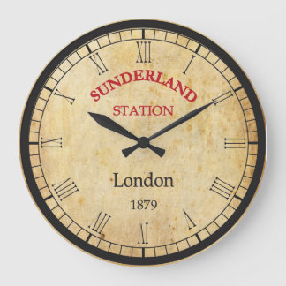 Vintage wall clock Sunderland Station 1879