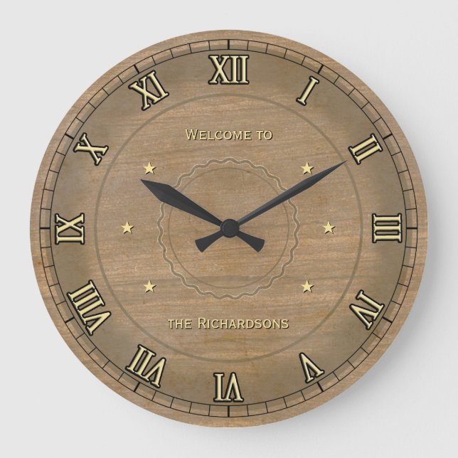 Vintage Wall Clock with Your Name on it (Front)