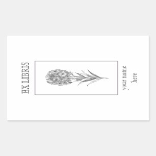 Vintage Wall flower etching bookplate