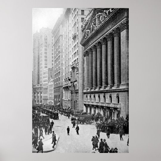 Vintage Wall Street Nyc Photograph 1921 Poster Zazzle Com