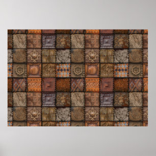 Vintage Wall Tiles Poster for decoupage