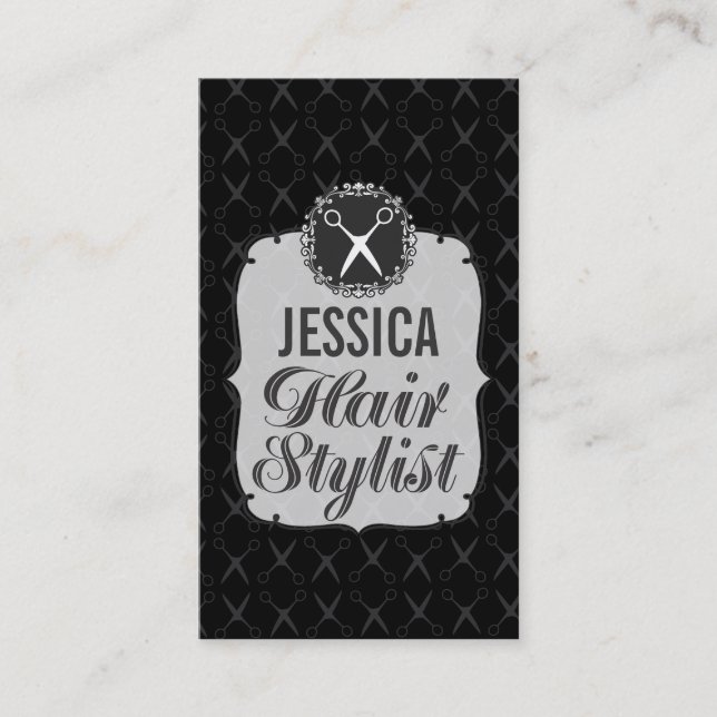 Vintage Wallpaper Hair Stylist Appointment Cards (Front)