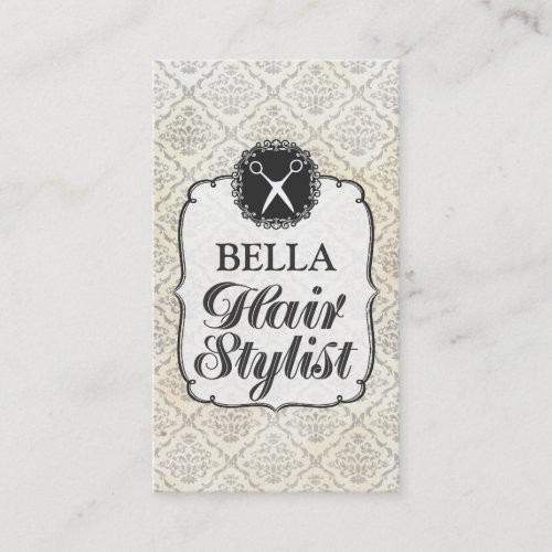 Vintage Wallpaper Hair Stylist Appointment Cards Business Card Template