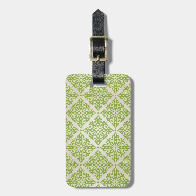 Vintage wallpaper luggage tag (Front Vertical)
