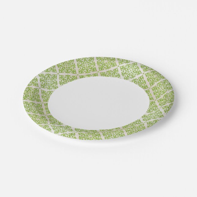 Vintage wallpaper paper plates (Angled)
