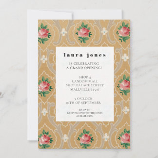 Vintage Wallpaper Pattern Fashion Designer Party Invitation