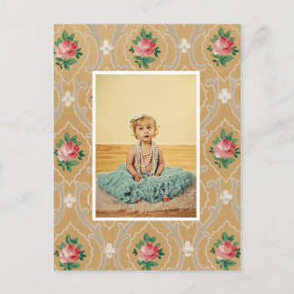 Vintage Wallpaper Pattern Fashion Photo Frame Postcard