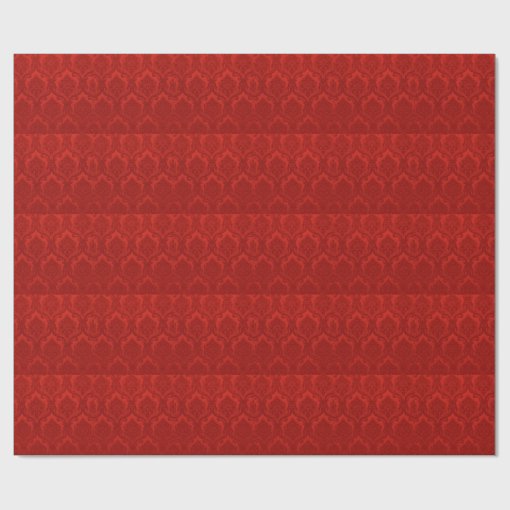 Vintage Wallpaper Pattern Red Wrapping Paper | Zazzle