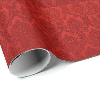Vintage Wallpaper Pattern Red Wrapping Paper | Zazzle