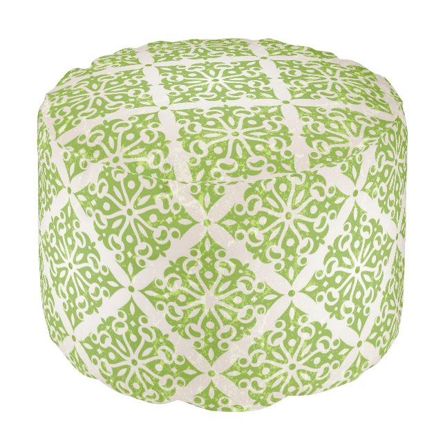 Vintage wallpaper pouf (Angled Front)