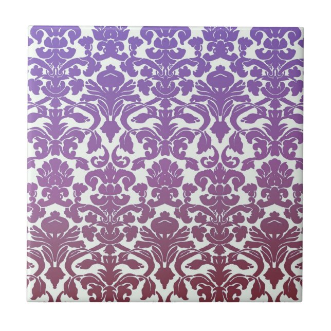 Vintage WallPaper Purple Ceramic Tile (Front)
