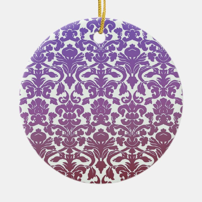 Vintage WallPaper Purple Christmas Tree Ornament