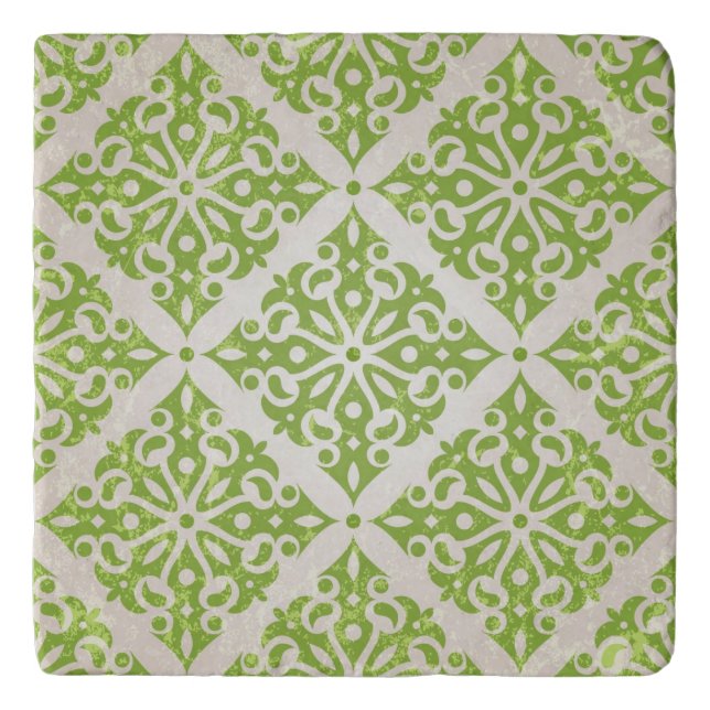 Vintage wallpaper trivet (Front)