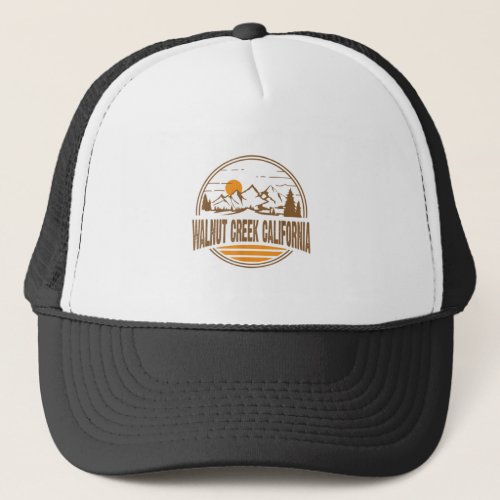 Vintage Walnut Creek California Mountain Hiking Pr Trucker Hat