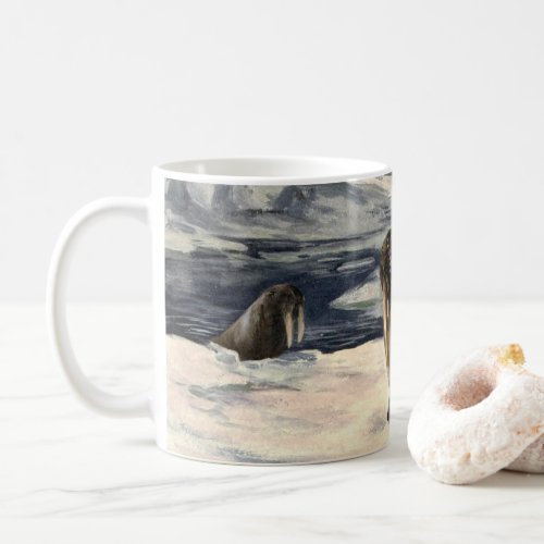 Vintage Walruses in the Arctic Snow by CE Swan Coffee Mug