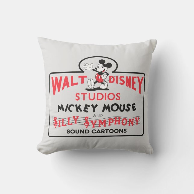 Vintage Walt Disney Studios Throw Pillow (Front)