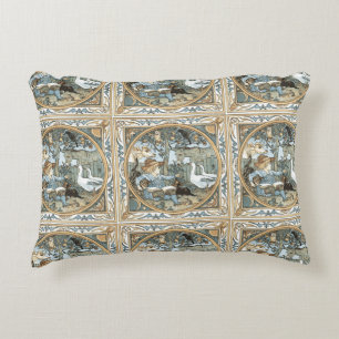 Vintage Walter Crane Childrens Book Illustration Accent Pillow