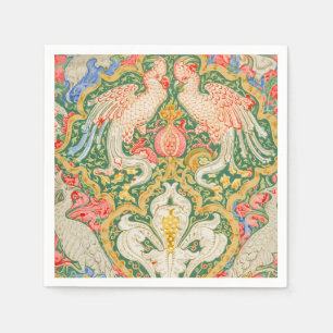 Vintage Walter Crane Cockatoo and Peacock Art Napkins