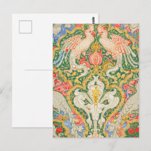 Vintage Walter Crane Cockatoo and Peacock Art Postcard