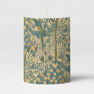Vintage Walter Crane Macaw and Citrus Fruit Art Pillar Candle