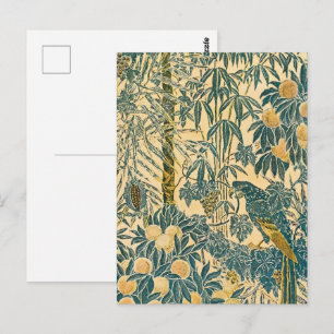 Vintage Walter Crane Macaw and Citrus Fruit Art Postcard