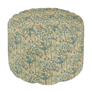 Vintage Walter Crane Macaw and Citrus Fruit Art Pouf