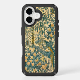 Vintage Walter Crane Macaw and Citrus Fruit Art iPhone 16 Case