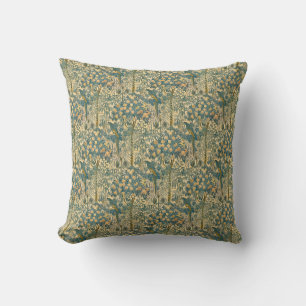 Vintage Walter Crane Macaw and Citrus Fruit Art Throw Pillow